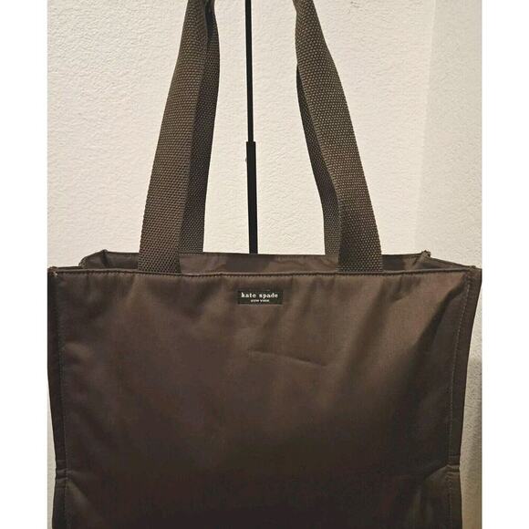Vintage KATE SPADE New York Brown Nylon Structured Shoulder Hand Bag 14.5x10x5 - Picture 7 of 13